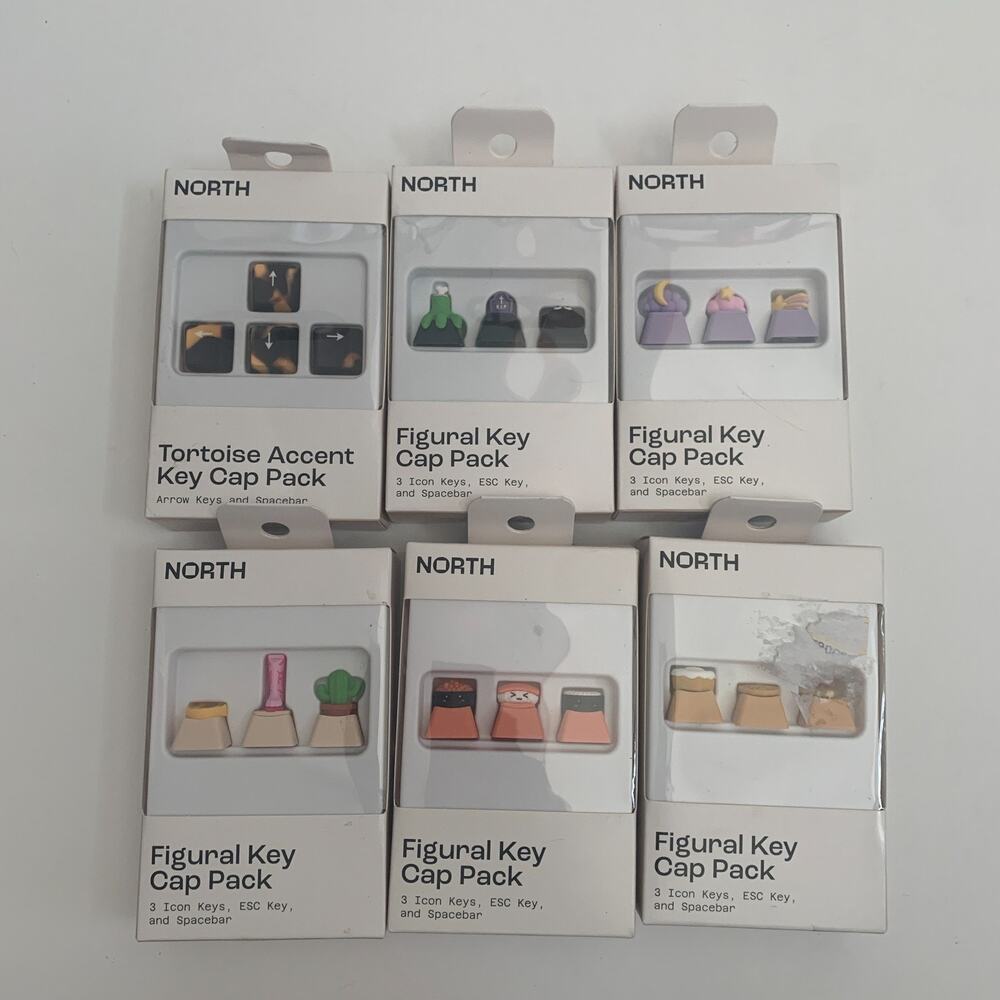 North Lot Of 6 Mechanical Keyboard Assoreted Caps Sets Figural key+ Arrow Accent